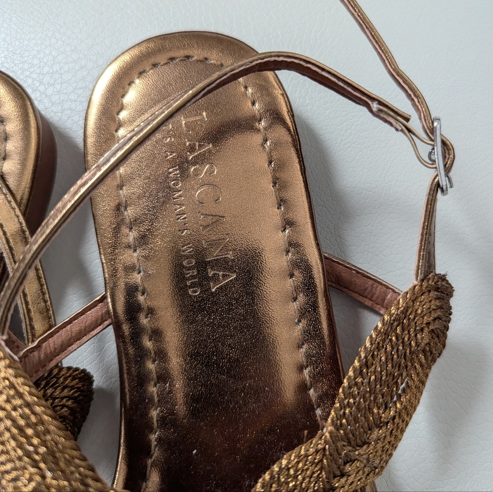Lascana Bronze Metallic Sandals Size 7.5 - Picture 2 of 4